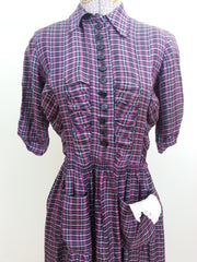 Vintage 1940s Plaid German Dress