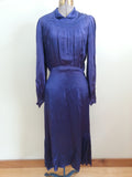 Vintage 1940s Purple Dress with Bishop Sleeves