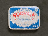 Vintage 1940s Soovain Painkiller Aspirin Caffeine Pill Tin NOS