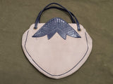 Vintage 1940s Tan and Blue "Strawberry" Purse Handbag