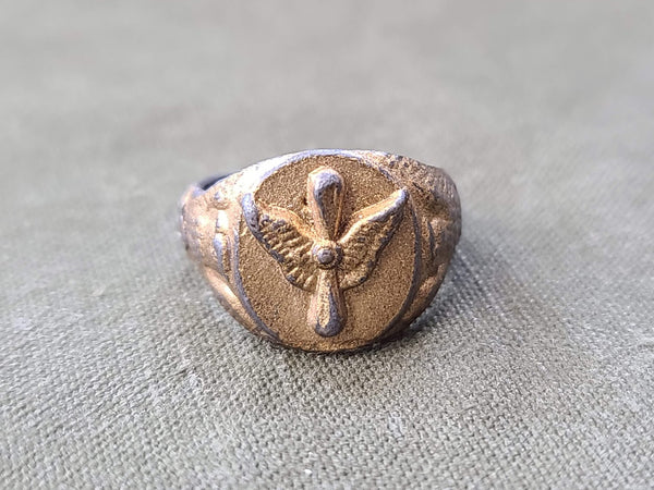 Vintage 1940s WWII Army Air Corps Ring Sweetheart