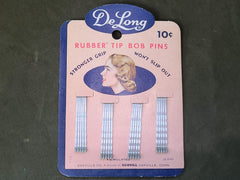 Vintage 1940s WWII De Long Hair Bobby Pins on Card
