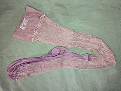 Vintage 1940s WWII Lady Windsor Fishnet Seamed Stockings (Size 10)