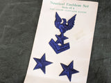 Vintage 1940s WWII Navy Nautical Emblem Sweetheart Patch Set on Card