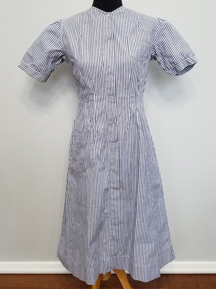 Striped Nurse Uniform Dress (B-37