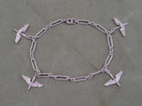 Vintage 1940s WWII Sweetheart Army Air Corps Charm Bracelet Sterling