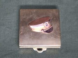 Vintage 1940s WWII Sweetheart Make-up Compact with US Army Hat