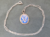 Vintage 1940s WWII US Army Enamel Sweetheart Necklace