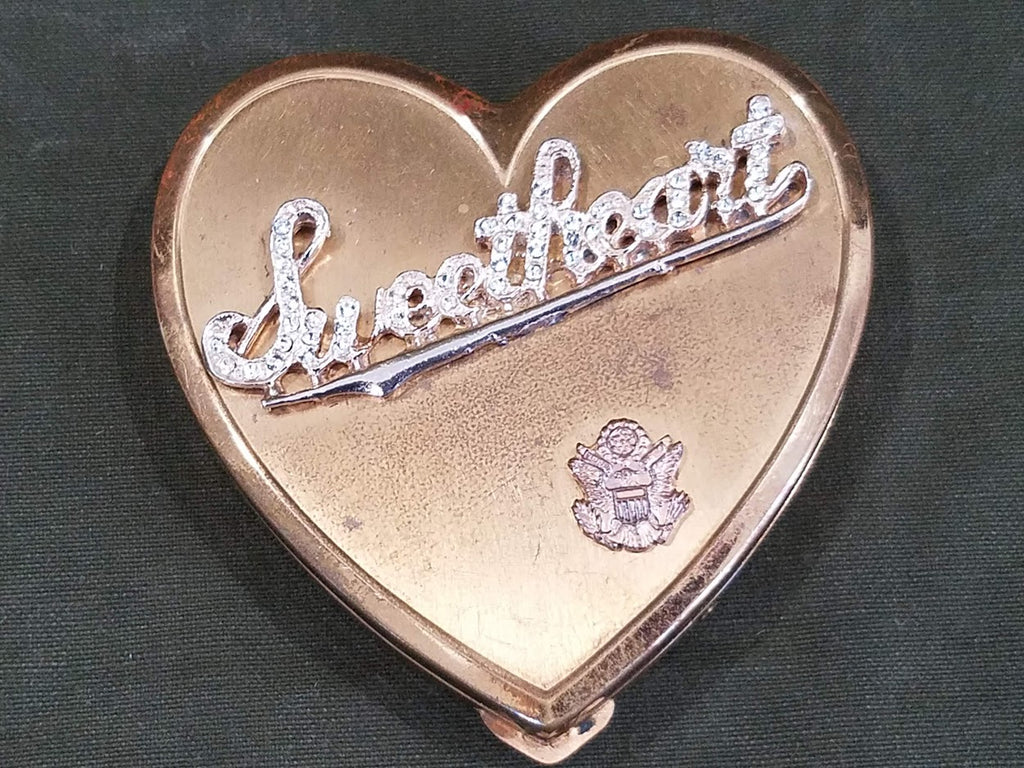 US Army Rhinestone Sweetheart Compact