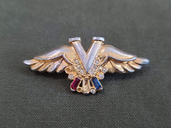 Vintage 1940s WWII Winged V for Victory Pin Brooch
