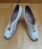 Vintage 1940s White Peep Toe Heels 