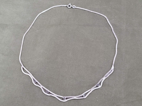 Vintage 835 Silver Necklace Dark Stones Sapphire?