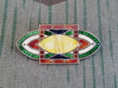 Vintage Art Deco Enamel Brooch Pin