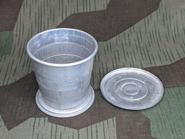 Vintage Collapsible Aluminum Cup with Lid