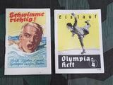Vintage German 1936 Olympic Sport Books (Swimming and Ice Skating)