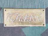 Vintage German A. Holzheid. Brass Address Plate