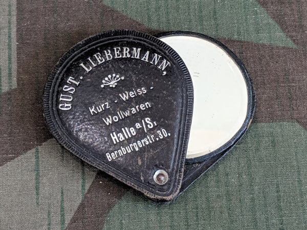 Vintage German Advertising Pocket Mirror for Wool Products