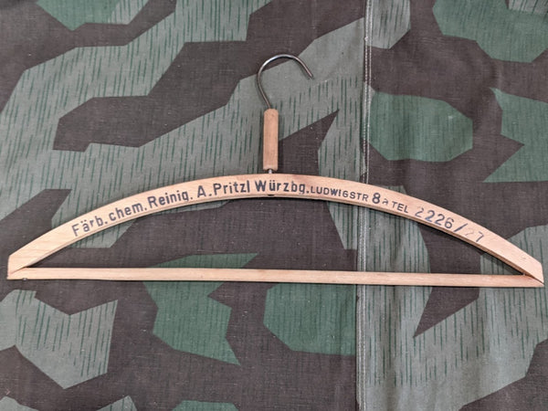 Vintage German Advertising Wooden Hanger for Cleaners