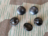 Vintage German Black Glass Buttons (Set of 5)