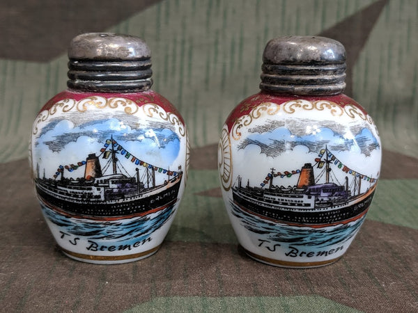 Vintage German Bremen 1930s Cruise Ship Salt & Pepper Shakers