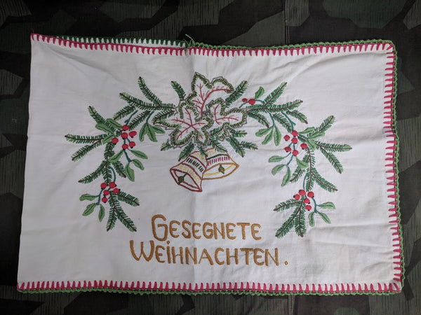 Vintage German Gesegnete Weihnachten Christmas Pillowcase