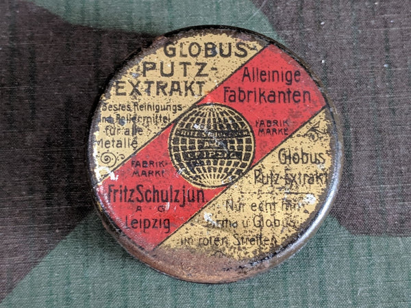 Vintage German Globus Putz Extract Tin for Metal Polish