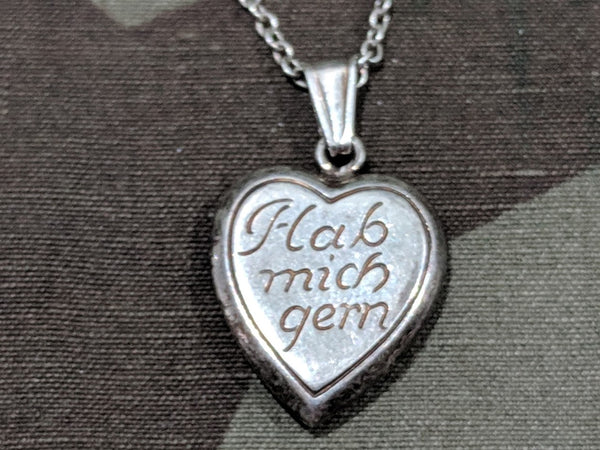 Vintage German Hab Mich Gern Necklace 835 Silver