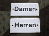 Vintage German Herren and Damen Enamel Signs