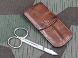 Vintage German Hygiene Scissors in Leather Pouch