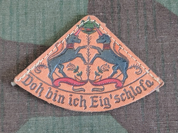 Vintage German Leather Bookmark with Unicorns