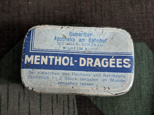 Vintage German Menthol Dragees Tin Samarlter Apotheke