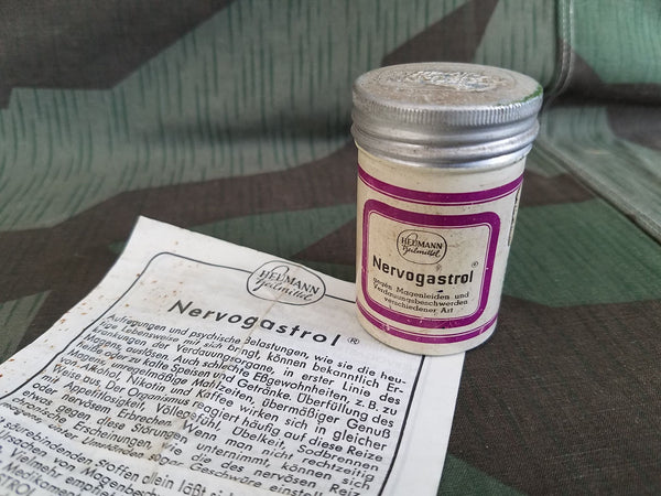 Vintage German Nervogastrol Medicine Tin with Instruction Paper