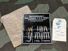 Vintage German Pen Nibs on Card Made From Krupp Stahl