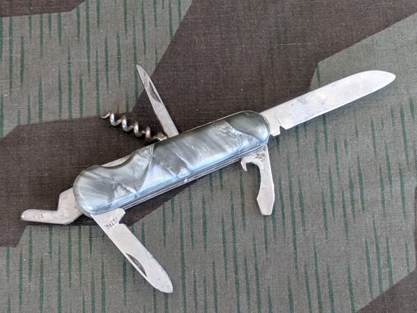 Vintage German Pocket Knife Corkscrew with Celluloid Grips