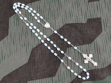 Vintage German Silver and Mother of Pearl Rosary