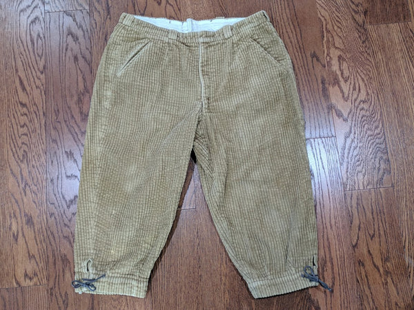Vintage German Tan Corduroy Lederhosen  - 34in Waist