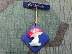 Vintage German "Viel Glück" Good Luck Mushroom Pin Brooch