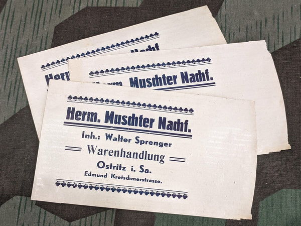 Vintage German WWII Herm. Muschter Nachf. Paper Store Bags (Set of 3)