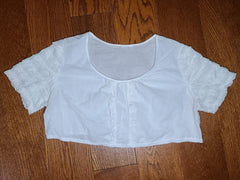Vintage German White Dirndl Blouse Traditional Shirt