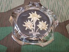 Vintage Glass Edelweiss Luzern Swiss Ashtray