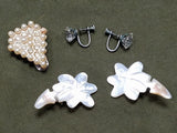 Vintage Lot of 2 Earrings (one Sterling) and Fur Clip