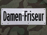 Vintage Pre-WWII German Damen-Friseur (Women's Hairdresser) Enamel Sign