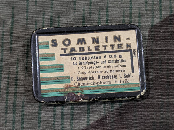 Vintage Pre-WWII German Somnin-Tabletten Small Pill Tin