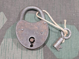Vintage Rusty WWII era German Lock with 1 Key