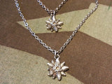 Vintage Silver Edelweiss Necklace and Bracelet Set from Germany