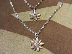 Vintage Silver Edelweiss Necklace and Bracelet Set from Germany