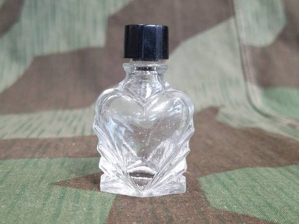 Vintage Small Glass Heart Shaped Bottle with Bakelite Lid