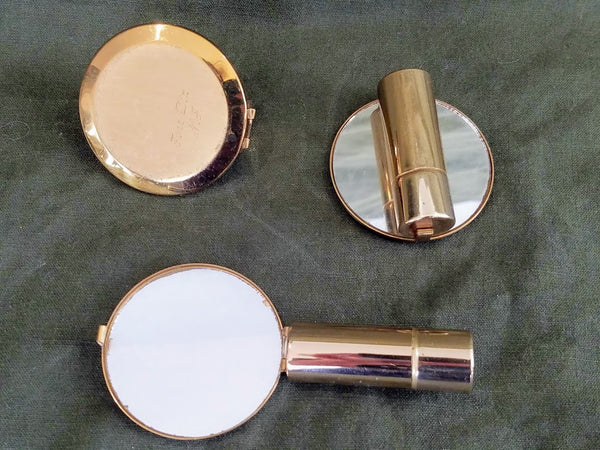 Vintage Sweetheart Mirror and Lipstick Holders from Military Bases