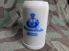 Vintage WWII-era German 1L Bürgerbräu Krug Beer Stein