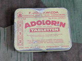 Vintage WWII-era German Adolorin Acetaminophen Caffeine Pill Tin